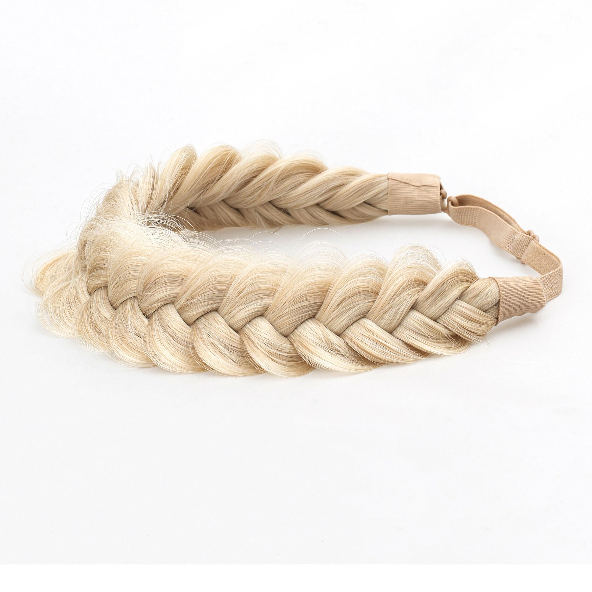 TOECWEGR extensions, headband, braided hair band, classic chunky wide plaited wedding fluffy braids - Image 2