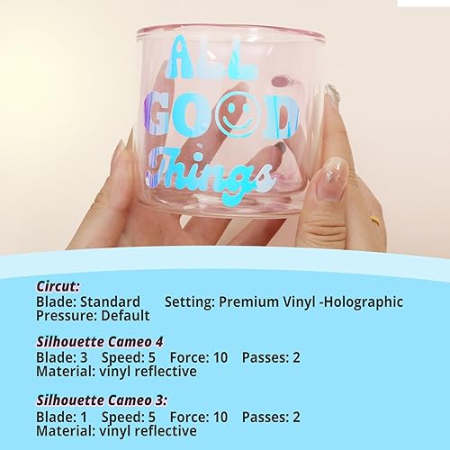 Miniatura 4 de HTVRONT Vinilo holográfico permanente, 9 hojas de vinilo holográfico permanente para Cricut, paquete de 9 unidades de vinilo adhesivo holográfico de