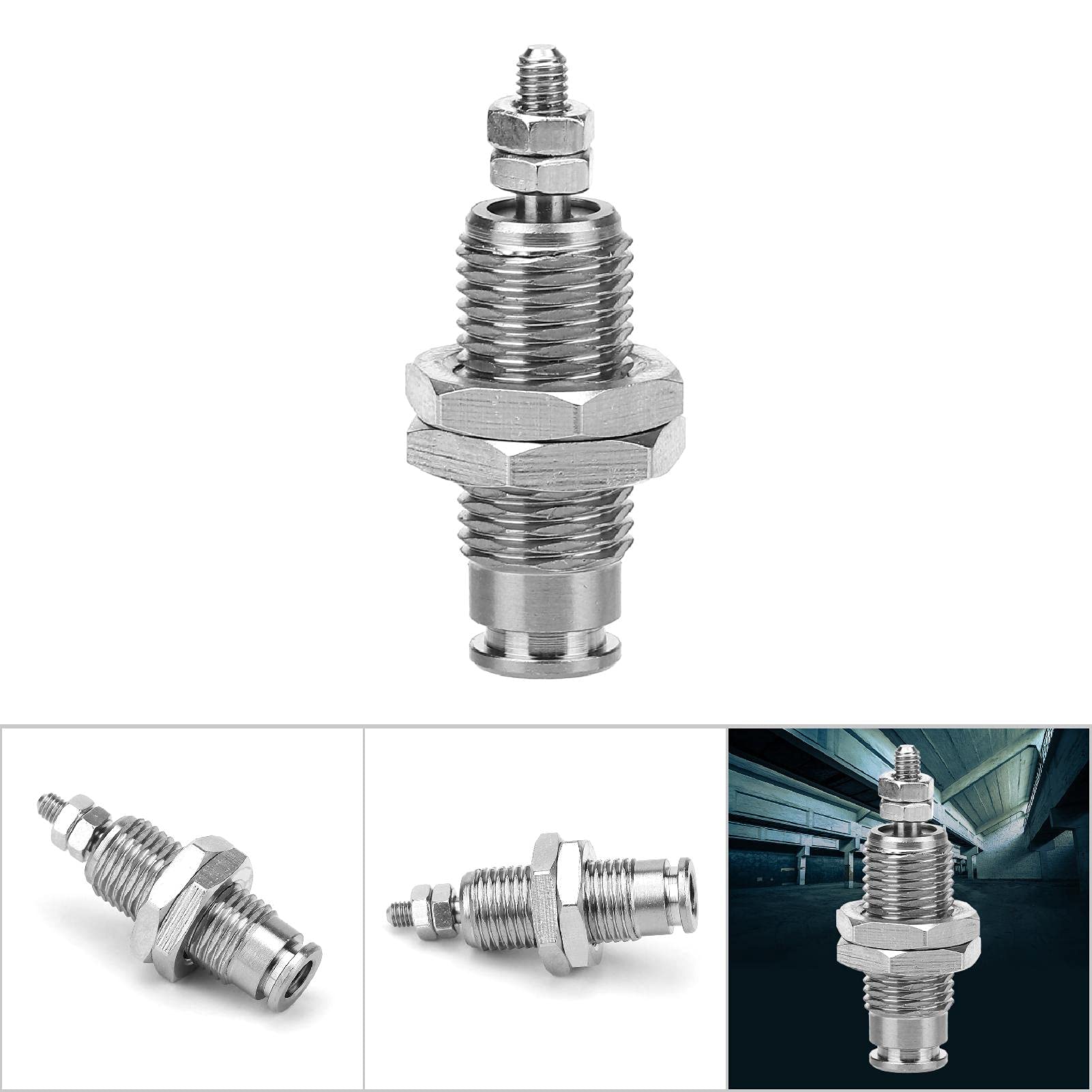 Cilindro Pneumaitc, mini cilindro pneumatico, 6/10 / 15mm alesaggio 5/10 / 15mm corsa, 0,2/0,15~0,7MPA, filettatura maschio a semplice effetto per uso industriale(CJPB6*5)