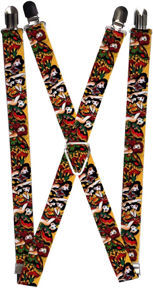 Buckle-Down Buckle-Down Suspender - Tattoo Johnny Butterfly Girl Accessory, Tattoo Johnny Butterfly Girl, One Size