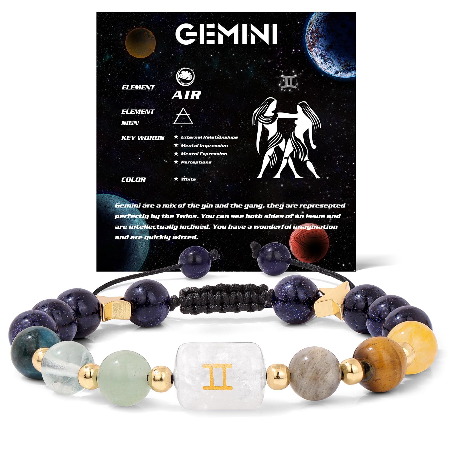 GolbalJew Zodiac Bracelets for Women 12 Constellations Healing Crystal Stone Beads Bracelet Birthday Zodiac Gifts Horoscope Spiritual Bracelet