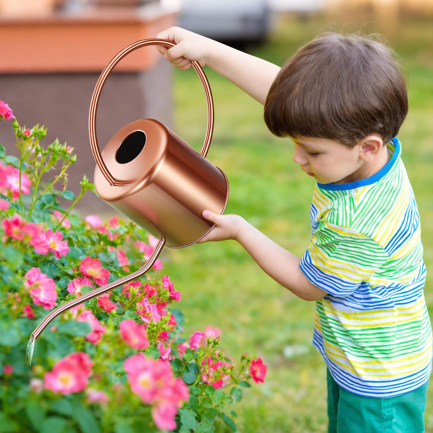 Plant Watering Can, 50 oz / 1500 ml Stainless Steel Metal - Modern Decorative with Long Spout for Indoor Potted Plants, Bonsai, Garden Flowers, Copper