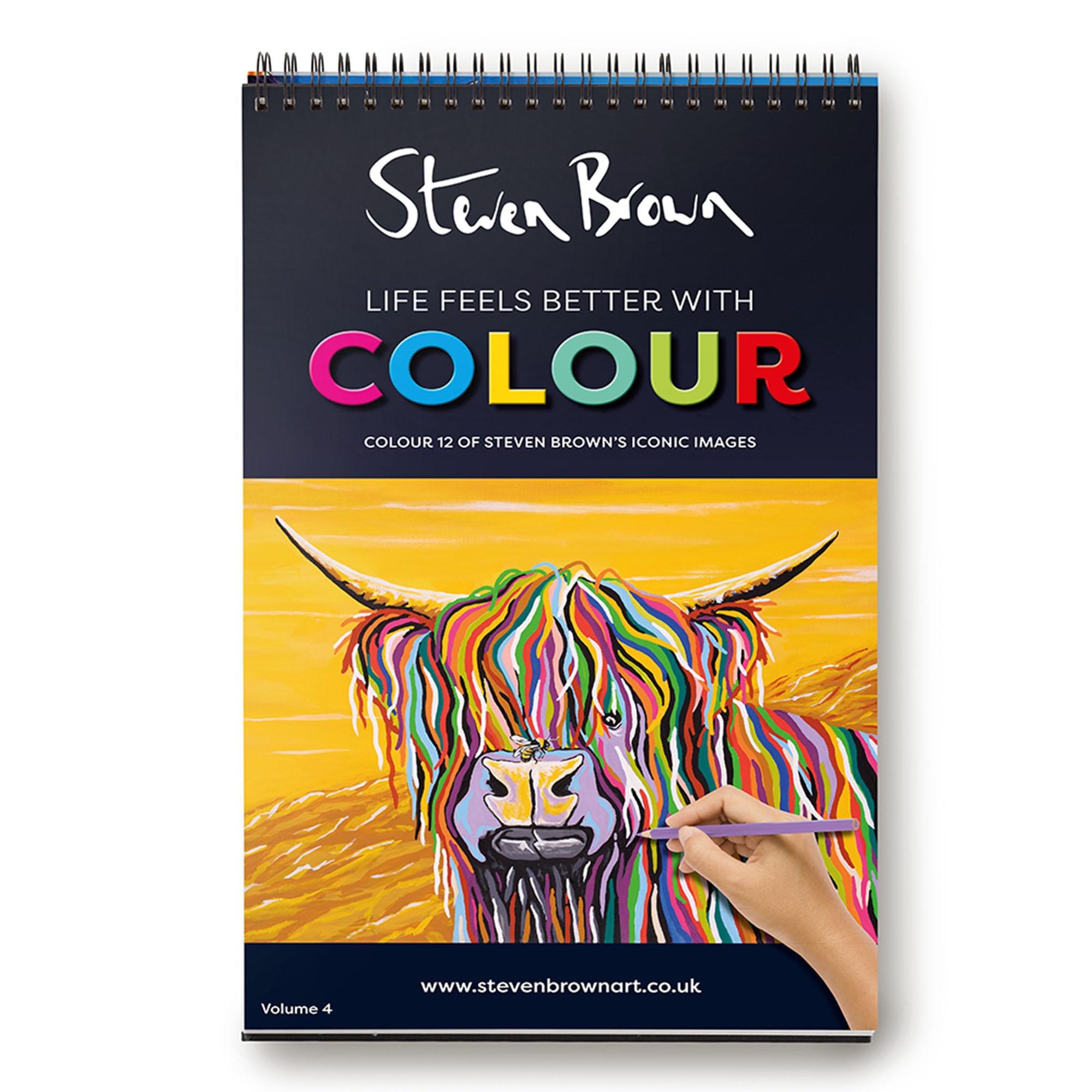 Steven Brown Colouring Book Volume 4 for Adults and Teenagers, 12 Designs, Size A3 H42cm x W 25.5cm