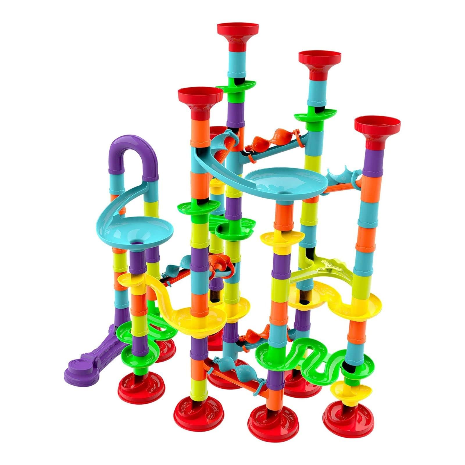 Arabest Marble Run Set for Kids, 142pcs Marble Maze Track Race Game, Construction Buliding Blocks Toys, STEM Maze Educational Race Game, Birthday Gifts for Boys Girls Age 3 to 6