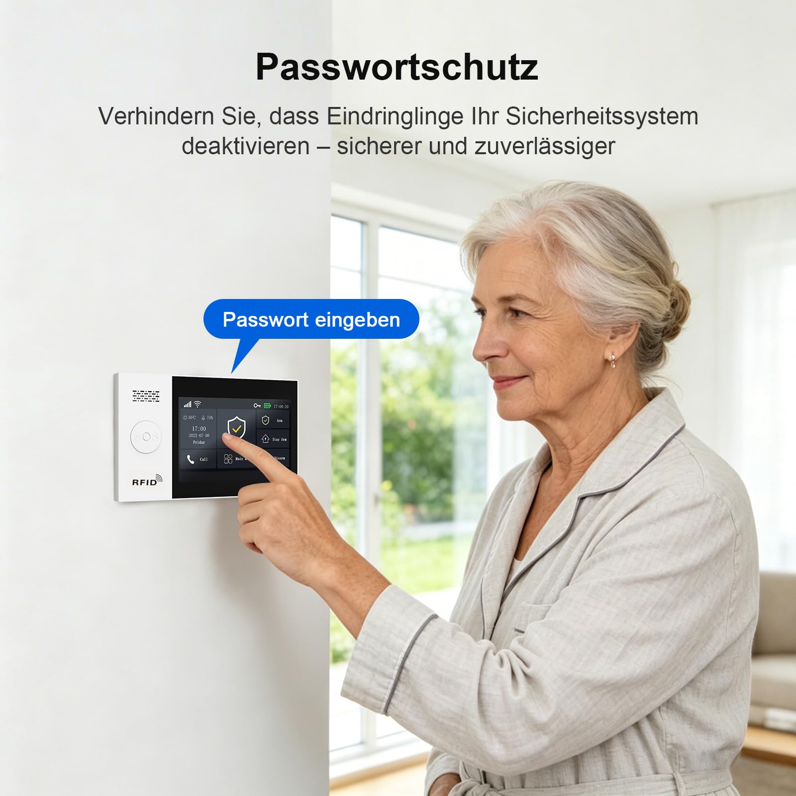 4,3 Zoll Touchscreen Alarmanlage für Haus mit Innenkamera und Außenkamera, 4G+ WLAN Alarmanlage Haus, Wohnung mit Sirene, 4 PIR-Bewegungsmelder, 8 Fenster-/Türsensor, 3 Fernbedienungen