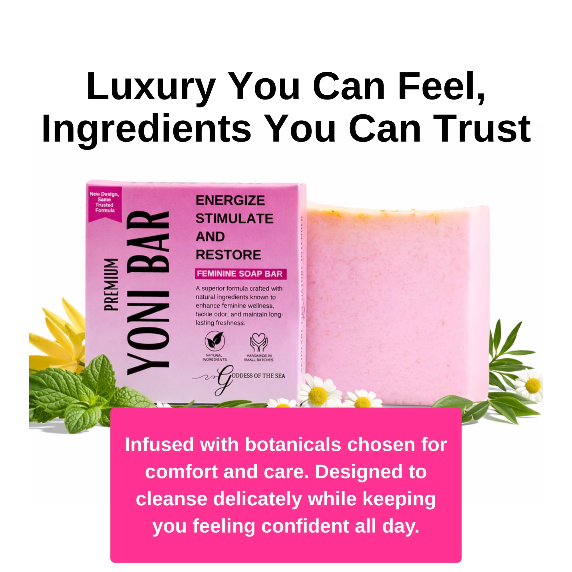 3 Bar Bundle - Premium Yoni – Natural Feminine Care Soap for pH Balance, Odor Control & Hydration | Organic Herbal Ingredients | Gentle Yet Effective for Daily Intimate Hygiene | Handmade & Vegan