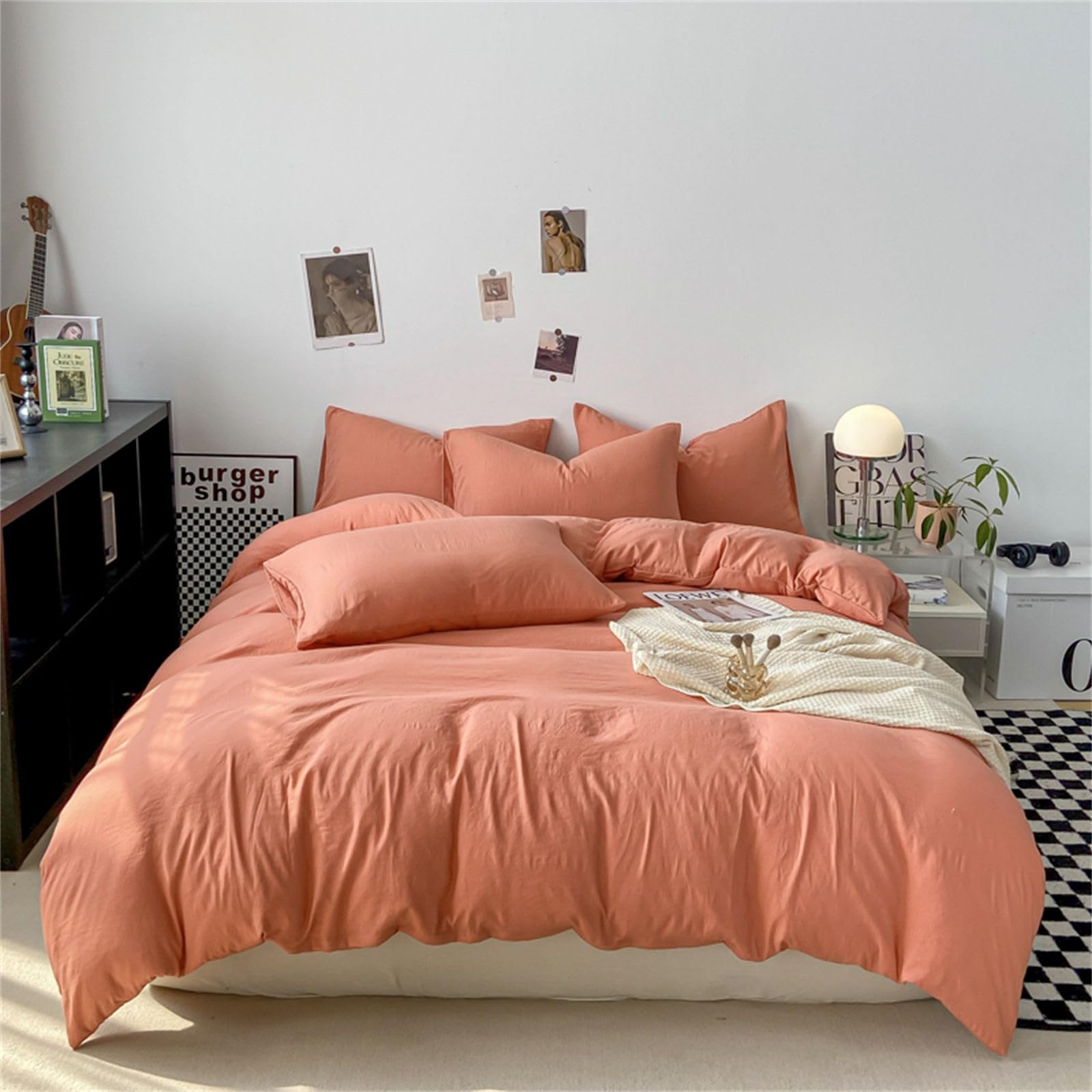 Ouduo Set Copripiumini e Federe, Singolo Matrimoniali King Size Set Biancheria da Letto con Copripiumino e Federe - Biancheria da Letto per Ragazza Ragazzo (Blu Navy,200x200cm-3 Pezzi