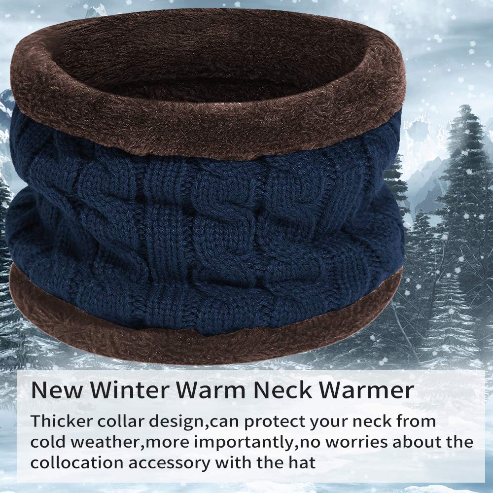 Gorro y Bufanda Niño, Conjunto Gorro y Bufanda de Punto 2 en 1, Gorro y Bufanda de Invierno con Forro Polar para Niños y Niñas