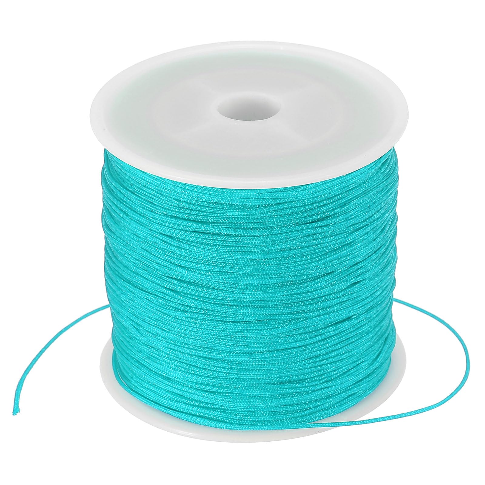 PATIKIL 0.8mm x 109 Yard Nylon Satin Cord, Nylon Beading String Knotting Cord Chain Braided Rope for Bracelets Jewelry Trim Chinese Knot, Cyan — image 1