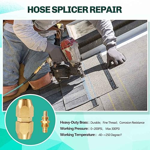 Miniatura 5 de Pronese Soild Brass HPT - Kit de reparación de empalmador de manguera reutilizable de latón para manguera de identificación de 38 pulgadas