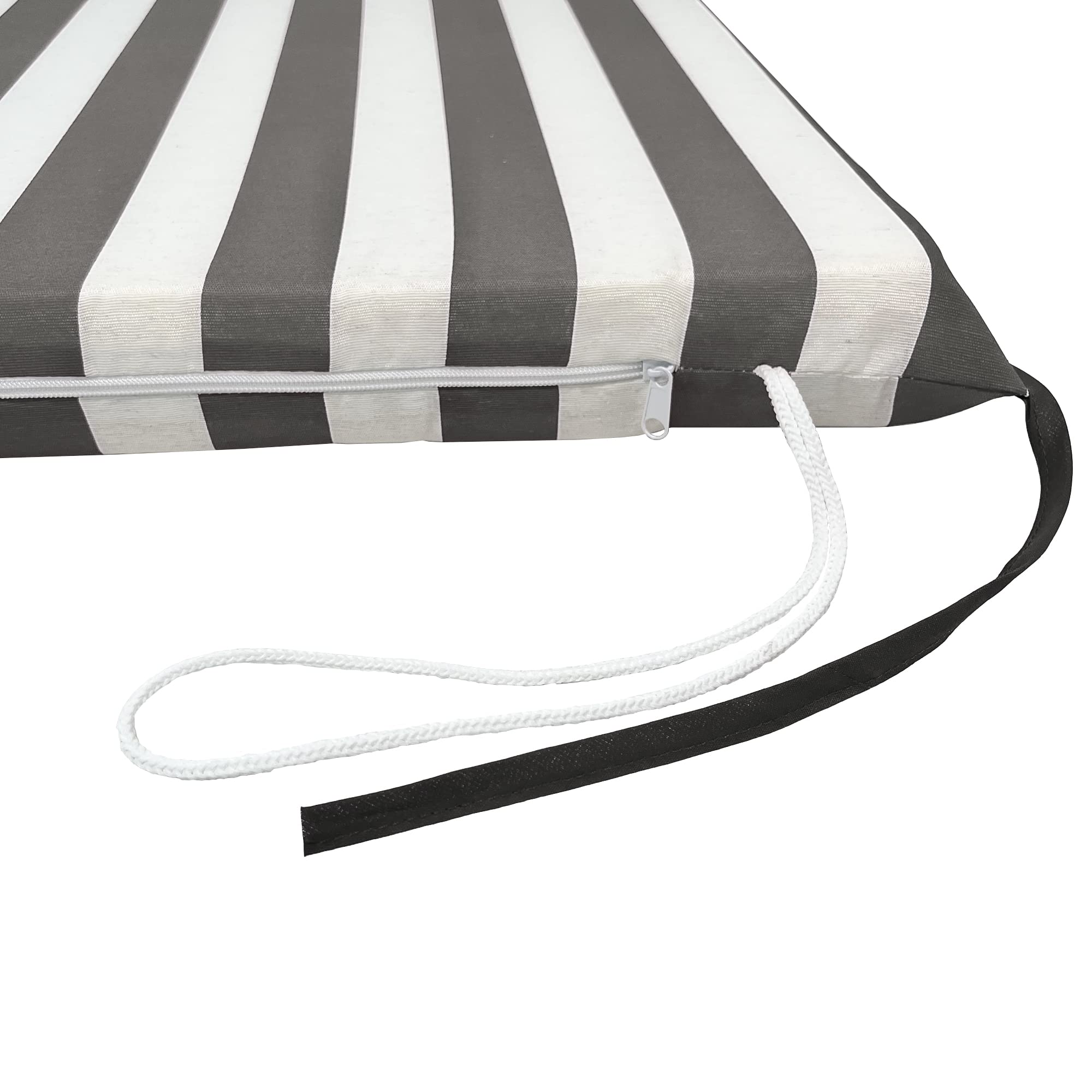 Cuscino Fasciato Per Dondolo Da Giardino - 2 Posti, 120x50 Cm, Bianco/Beige - Foto 11