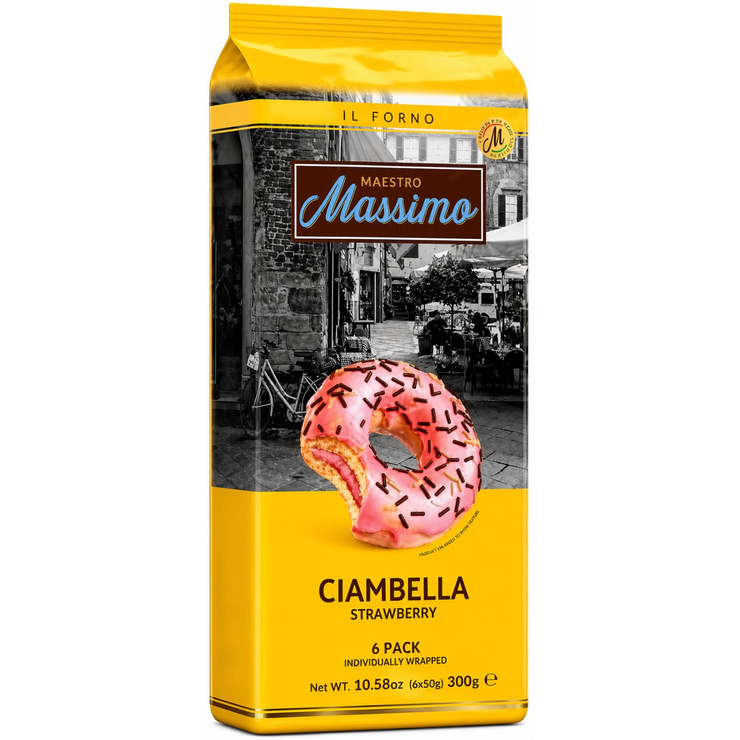 MAESTRO MASSIMO - Ciambella Strawberry Cream Cake Rings 6 Pack (300g) By COUGAR | Italian Style Soft Ring Cakes With Strawberry Filling & Pink Glaze | Individually Wrapped Sweet Dessert Snack | Premium Bakery Treat For Tea Time – (Imported-Italy)-picture-12