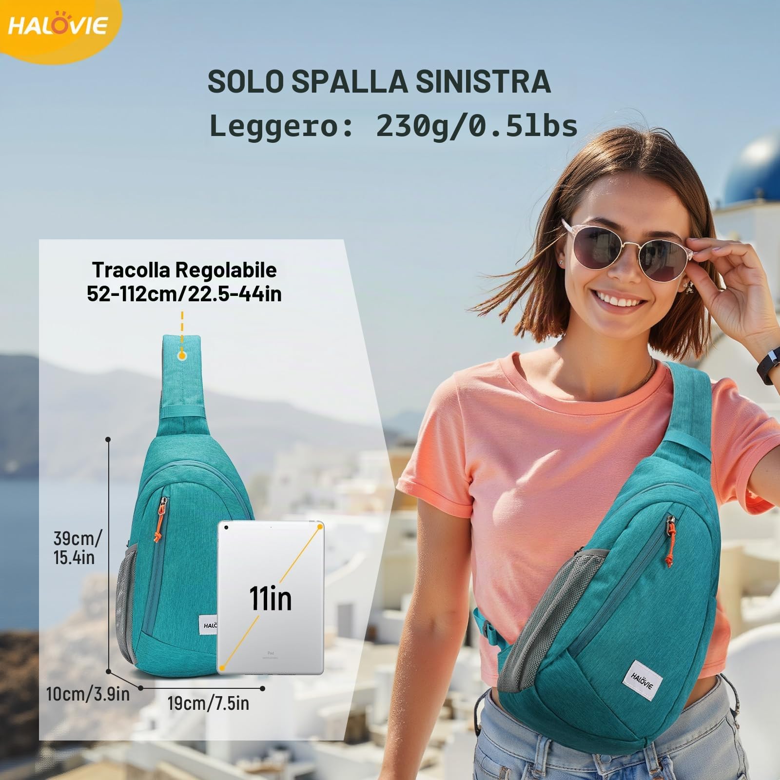 HALOVIE Zaino Monospalla Uomo Piccolo Antifurto Borsello Tracolla Borsa a Tracolla Sportivo per Donna Uomo Sling Bag Crossbody Zaini da Viaggio Hiking
