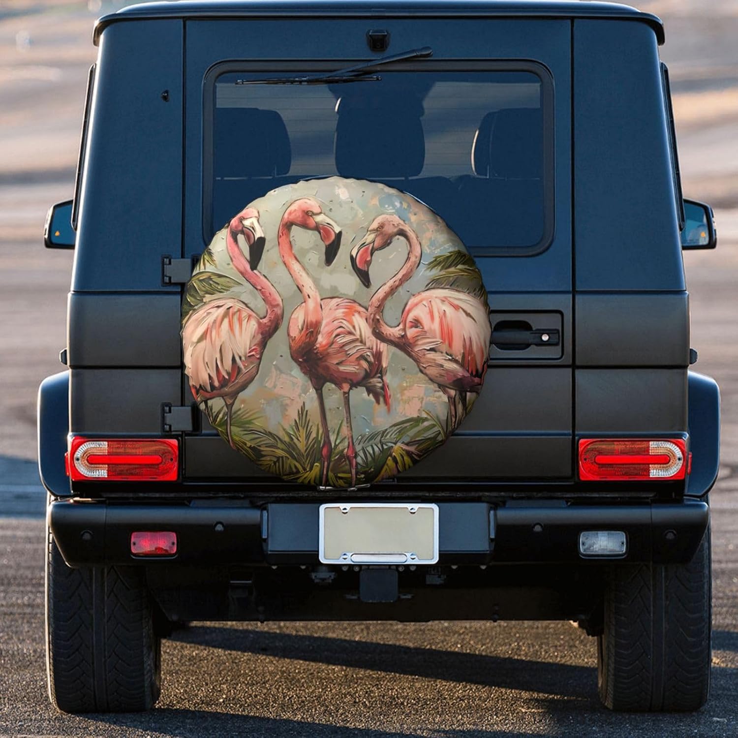 Four Flamingos Print Tire Cover Universal Spare Wheel for Trailer Rv SUV Truck Camper Travel Accessories