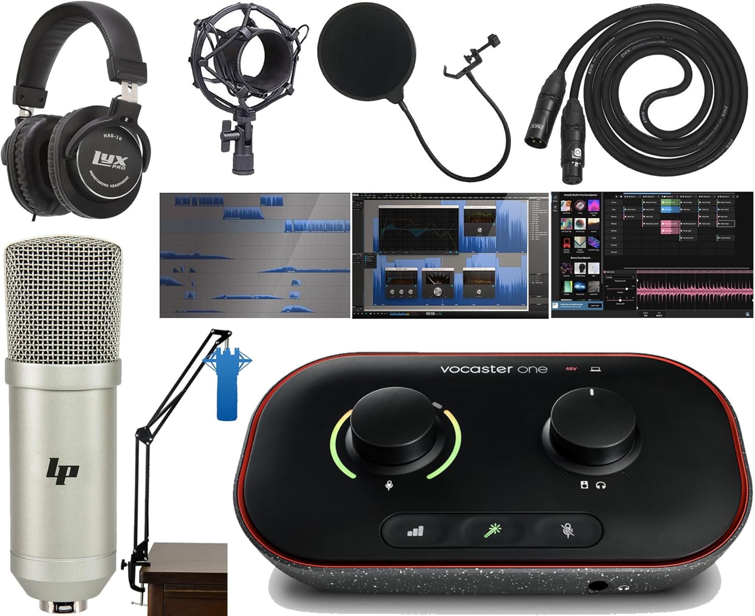 Amazon.com: Focusrite Vocaster One Podcasting Audio Interface for Solo ...