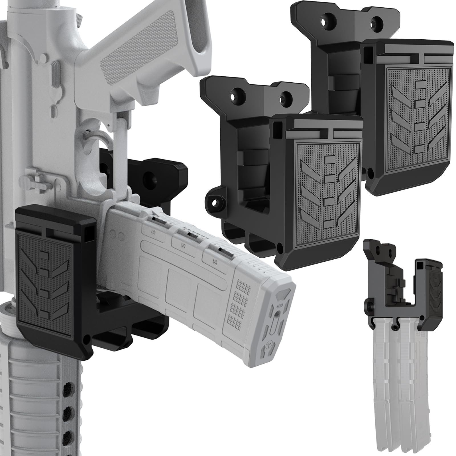 TFNUO New Type Gun Wall Mount for 223/5.56 Rifle, Double Pmag Quick Defense Mount Wall Rack Gun Accessories Gun Wall Mount with Gun Holder Solid Strong Withstand 300Lbs of Tension