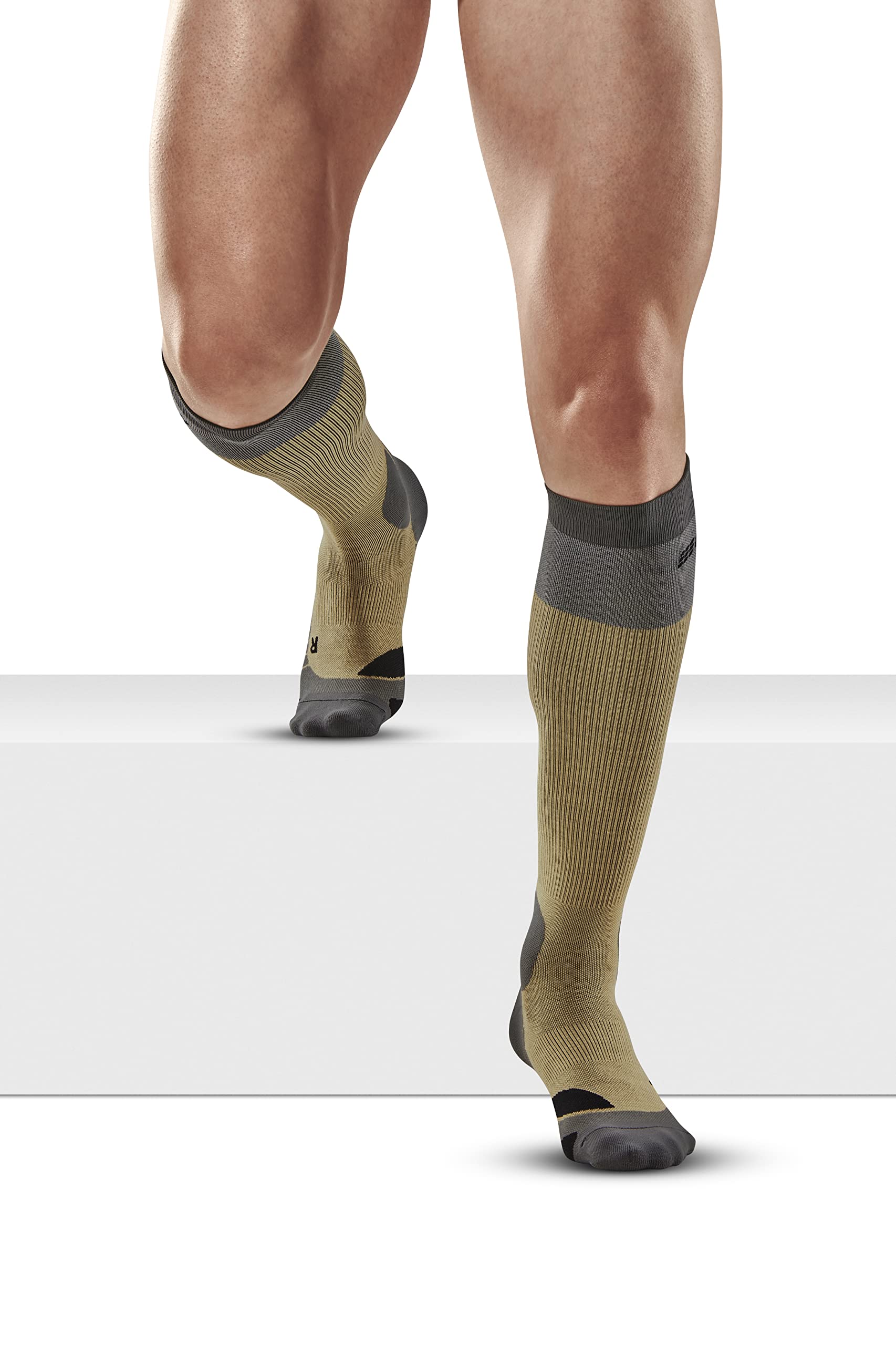 CEP - HIKING LIGHT MERINO SOCKS REDESIGN dla kobiet | długie skarpety turystyczne z aktywującą kompresją | skarpety trekkingowe do lekkich nóg w kolorze piaskowym/szarym | rozmiar II | S, piaskowy/szary, Small