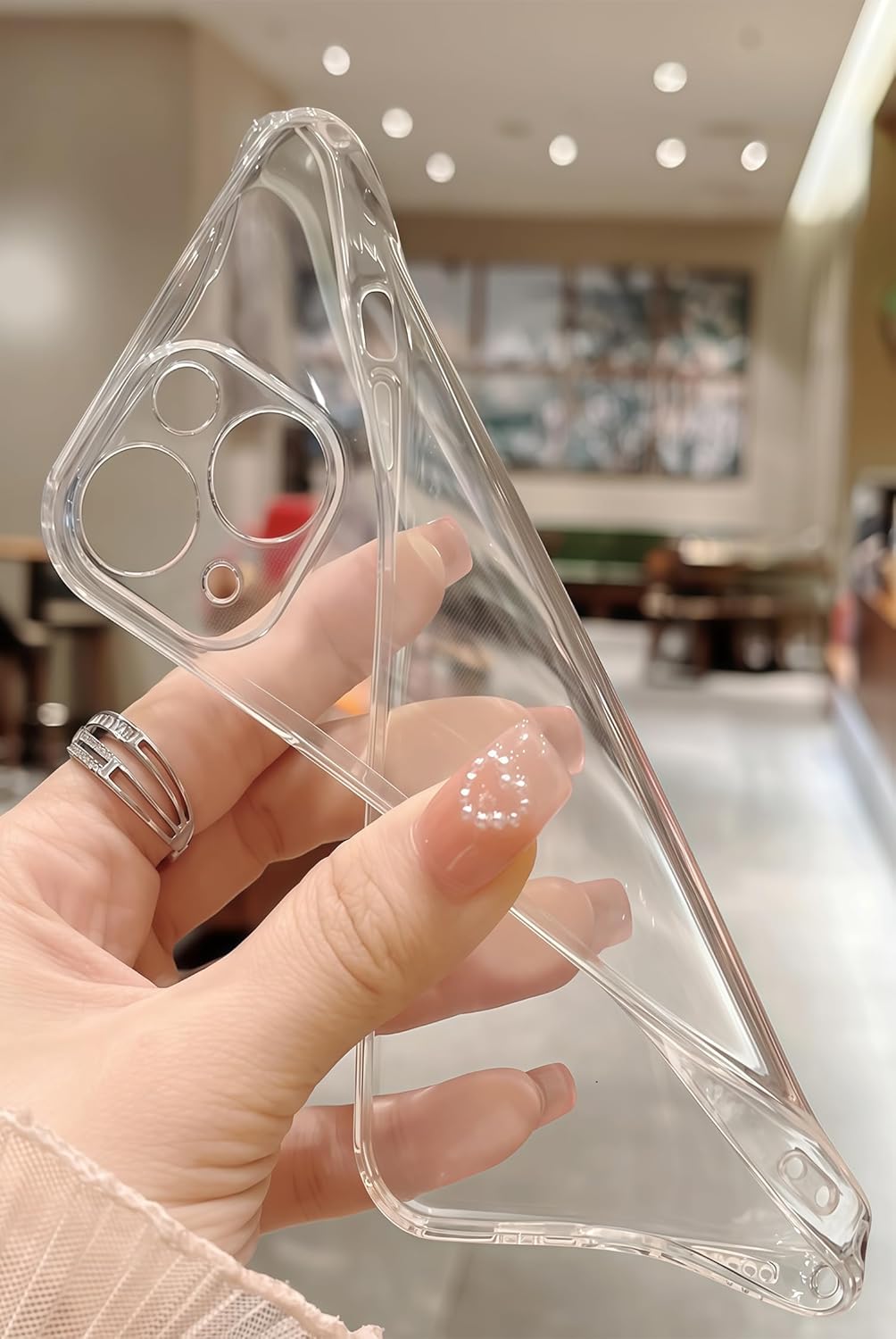 siduater Strap Case for 6.7" iPhone 14 Plus with Wrist Strap Kickstand, Shockproof Translucent PC Back Cover + Soft TPU Bumper with Adjustable Hand Grip Loop for iPhone 14 Plus 6.7 Inch, HD Clear - Image 5