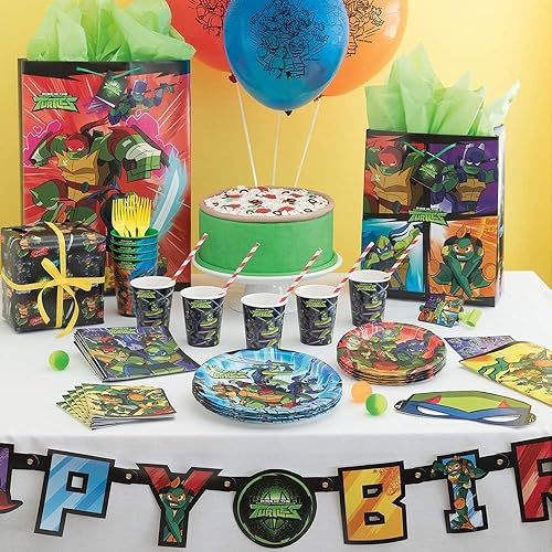 Miniatura 4 de Unique Platos redondos de papel de postre - 7 pulgadas | Tortugas Ninja Mutantes Adolescentes | 8 piezas