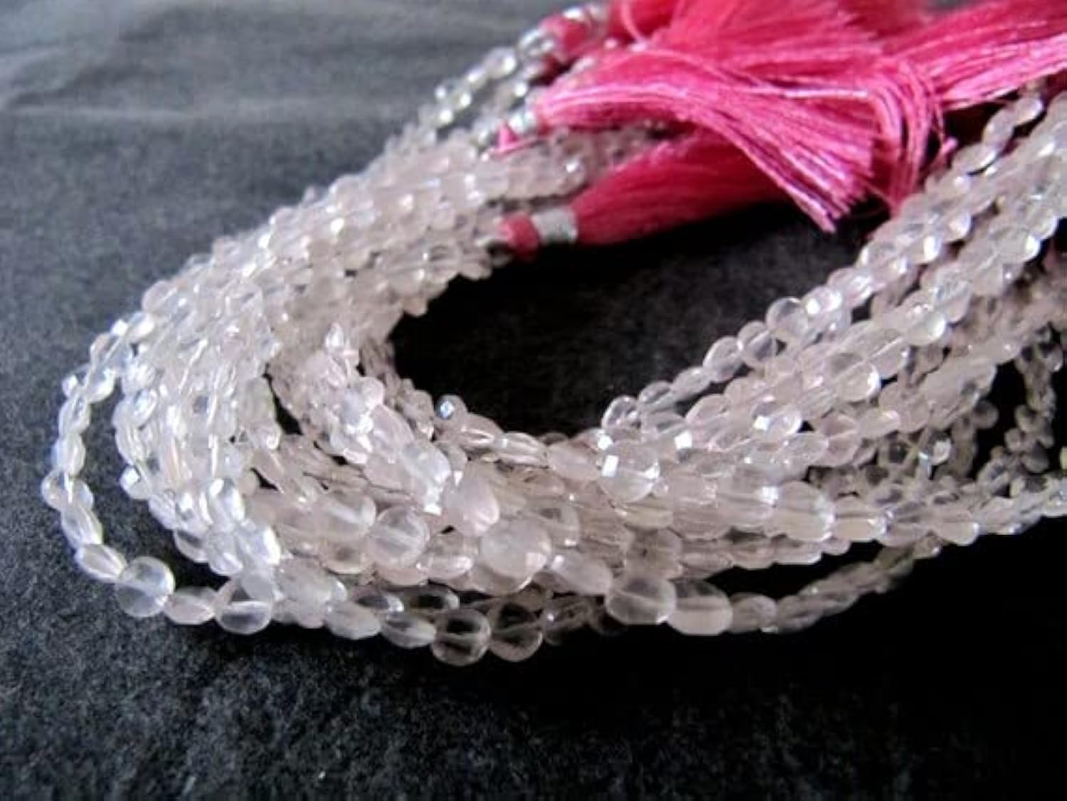 Perles en Quartz Rose Facetté 4.5mm pour Créer Vos Bijoux Bohèmes Chics