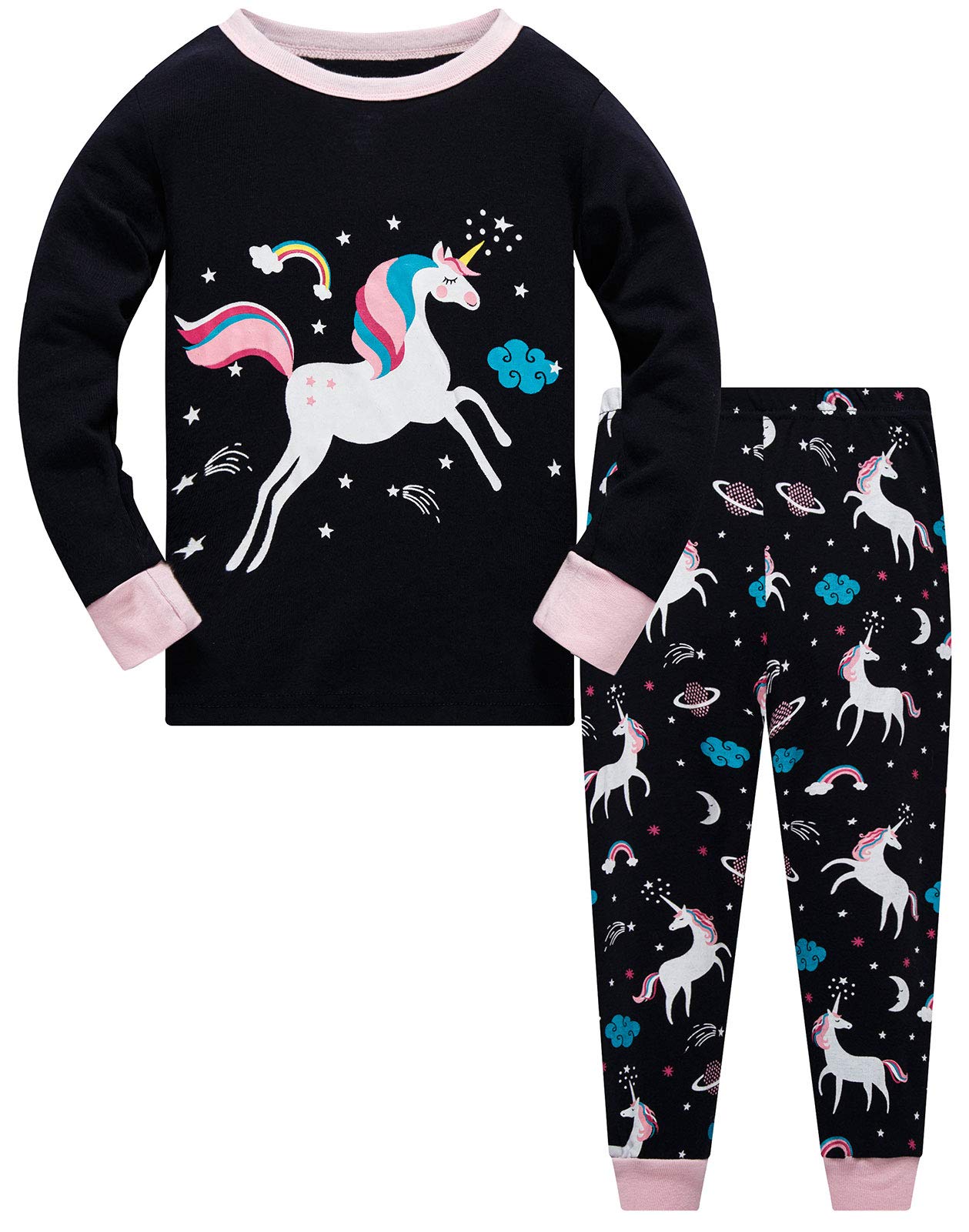 Girls Christmas Pyjamas Set Toddler Clothes Sleepwear Animal Printed Nightwear Winter Long Sleeve PJs 2 Piece Outfit Xmas Gift for Kids — view 32