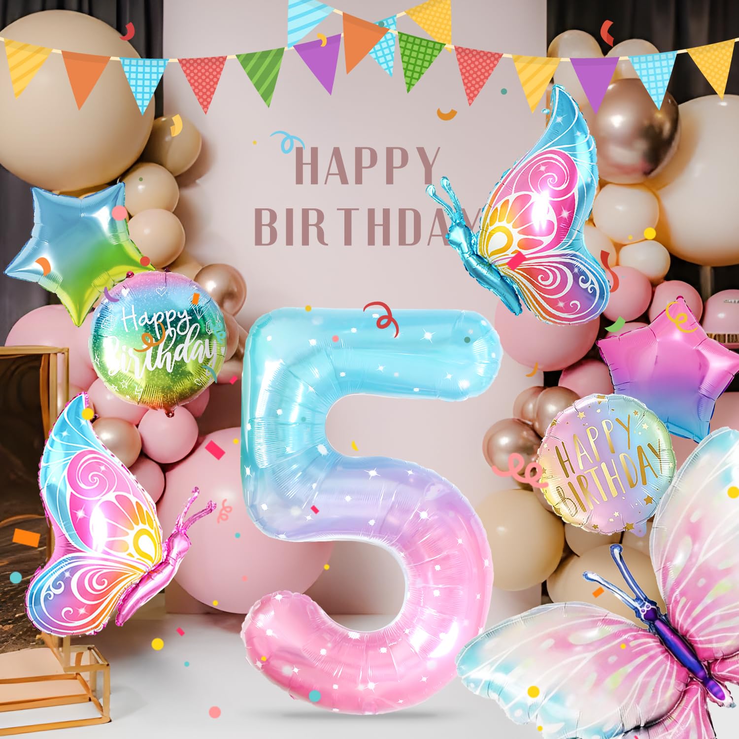 Vlinderverjaardagsdecoratie 5 jaar meisje met madeliefjes folieballon, vlinders decoratie 5e verjaardag meisje jongens, ballon 5e verjaardag meisjes verjaardagen vlinder thema's feestdecoratie Vlinderverjaardagsdecoratie 5 jaar meisje met madeliefjes folieballon, vlinders decoratie 5e verjaardag meisje jongens, ballon 5e verjaardag meisjes verjaardagen vlinder thema's feestdecoratie