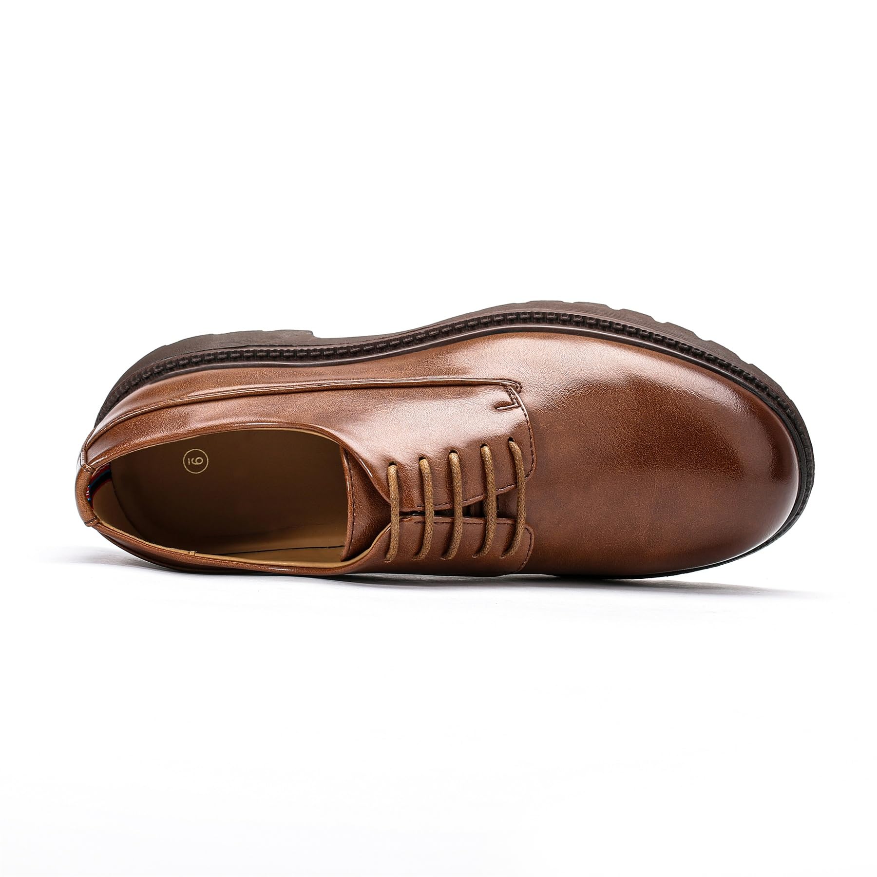 Allthemen Hombre Derby de Vestir Cuero Cordones Zapatos Punta Redonda Color Sólido Moda para Boda y Negocios