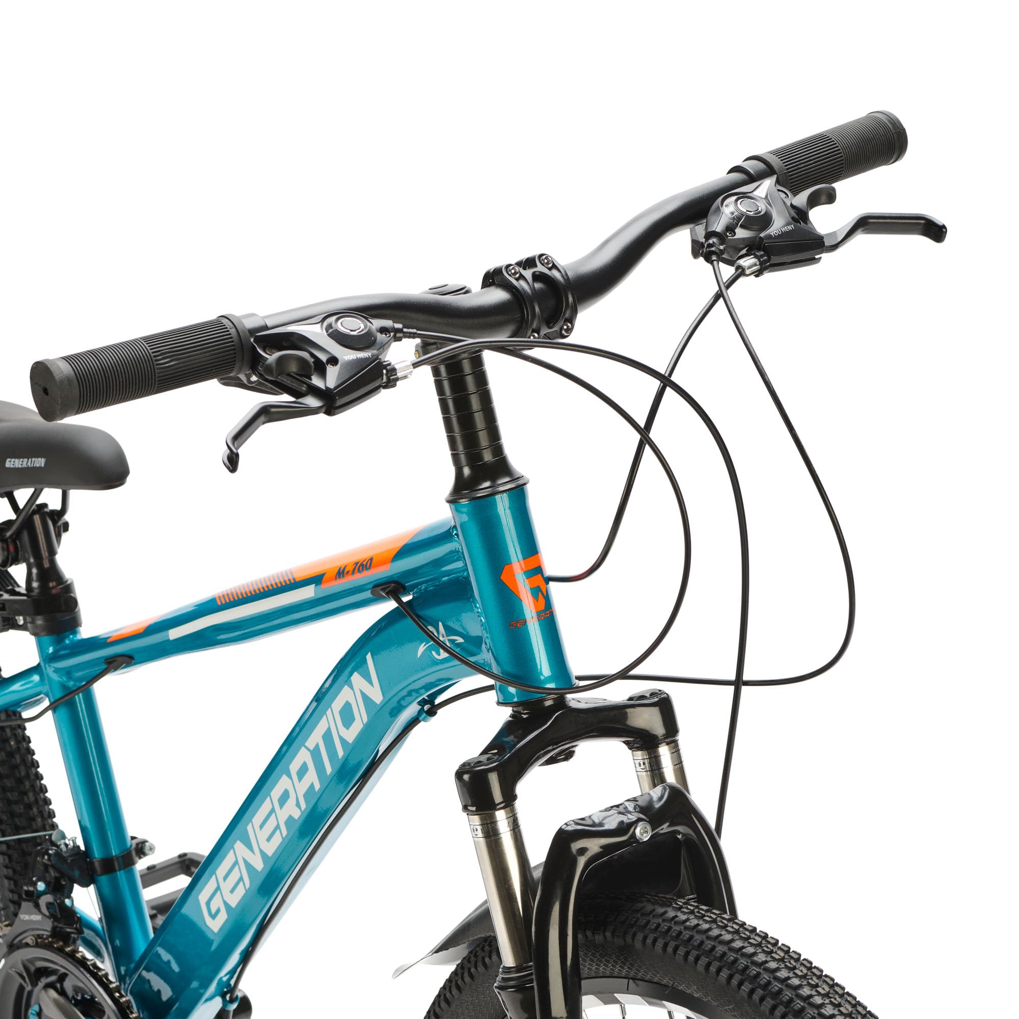 Generation M-760 Mountainbike 24 Zoll - Kinderfahrrad mit Schutzblechen - Scheibenbremsen - 21 Gänge - Hellblau