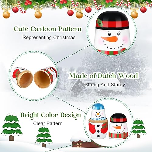 Miniatura 3 de Muñecas rusas de anidación para niños, muñecas Matryoshka de madera, lindas muñecas anidables, hechas a mano, juego de muñecas apilables para