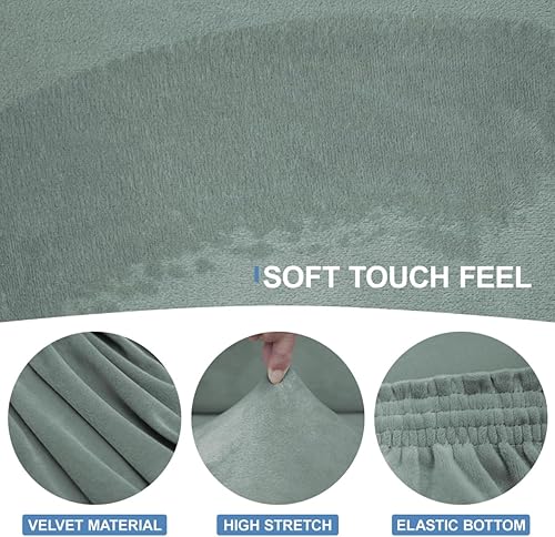 Miniatura 3 de Funda para sofá con cojín en forma de T, 3 piezas, funda para sofá de terciopelo grueso, protector de muebles, fundas elásticas para sofá de 2