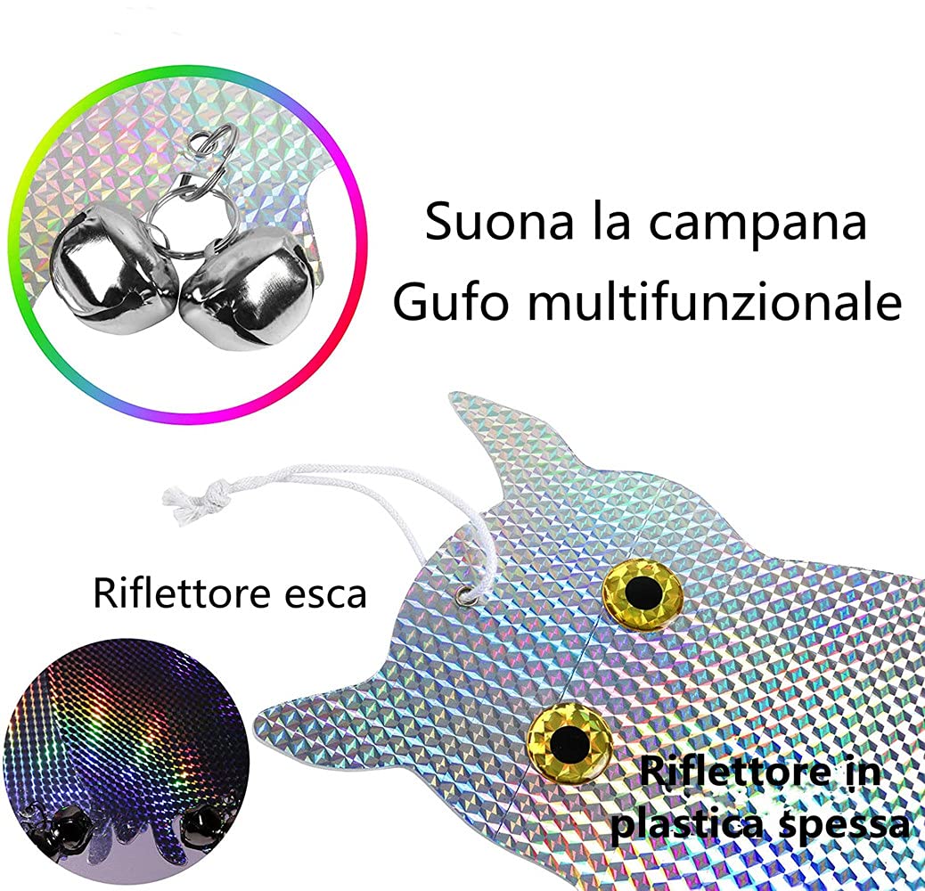 Lot de 8 réflecteurs spiralés anti-oiseaux à suspendre, décoration de Lot de 8 réflecteurs spiralés anti-oiseaux à suspendre, décoration de