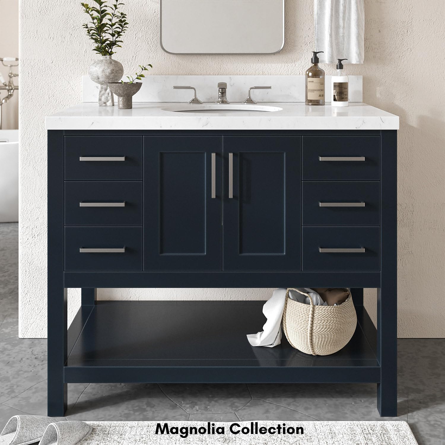 ARIEL Solid Hardwood Bathroom Vanity Cabinet – Custom Size, Color, Style & Countertop, Premium Storage for Traditional, Transitional & Modern Bathroom Décor