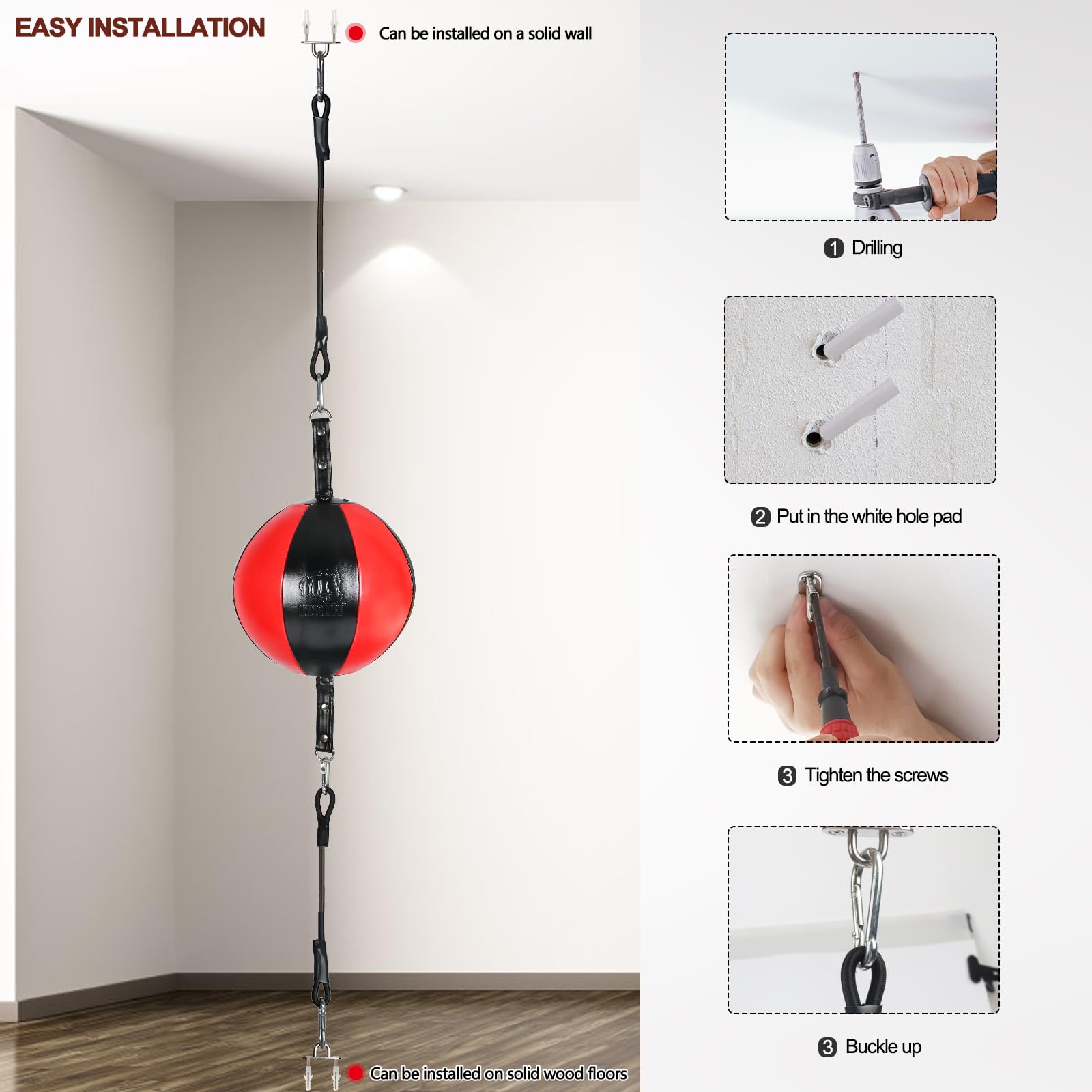 InnoLife Doppelend-Punchingball-Schlagsack-Set, Speed-Striking Reflex Kit mit Bungee-Seilen, perfekt für Reaktion, Beweglichkeit und Hand-Augen-Koordinationstraining