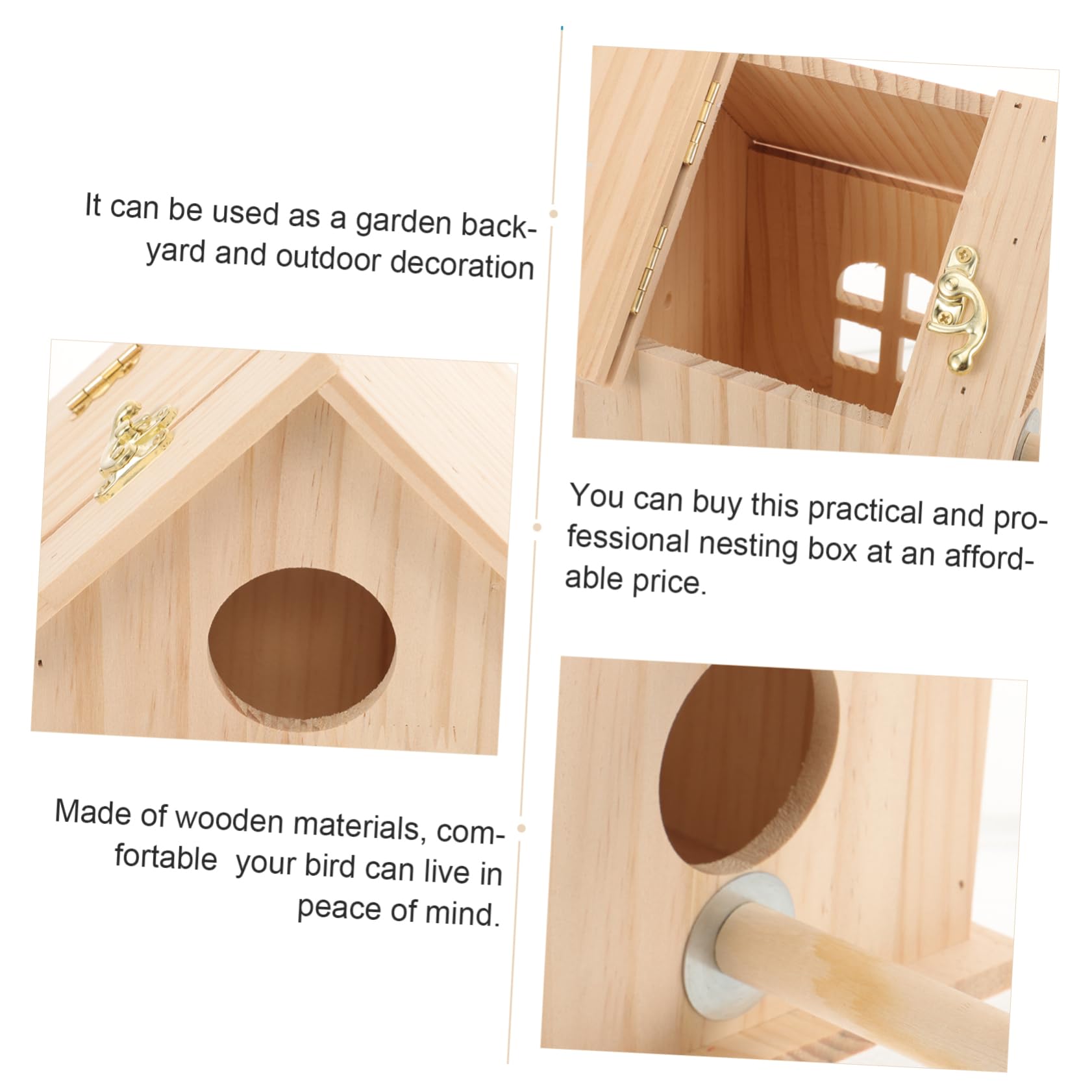 Hohopeti Caja Nido para Pájaros de Madera Ventana de Observación
