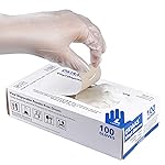 OKIAAS Disposable Gloves L, Food Safe| Latex-Free and Powder-Free Clear Vinyl Gloves for Cooking, Food Prep, Household Cleaning | Medium,100 Counts/Box