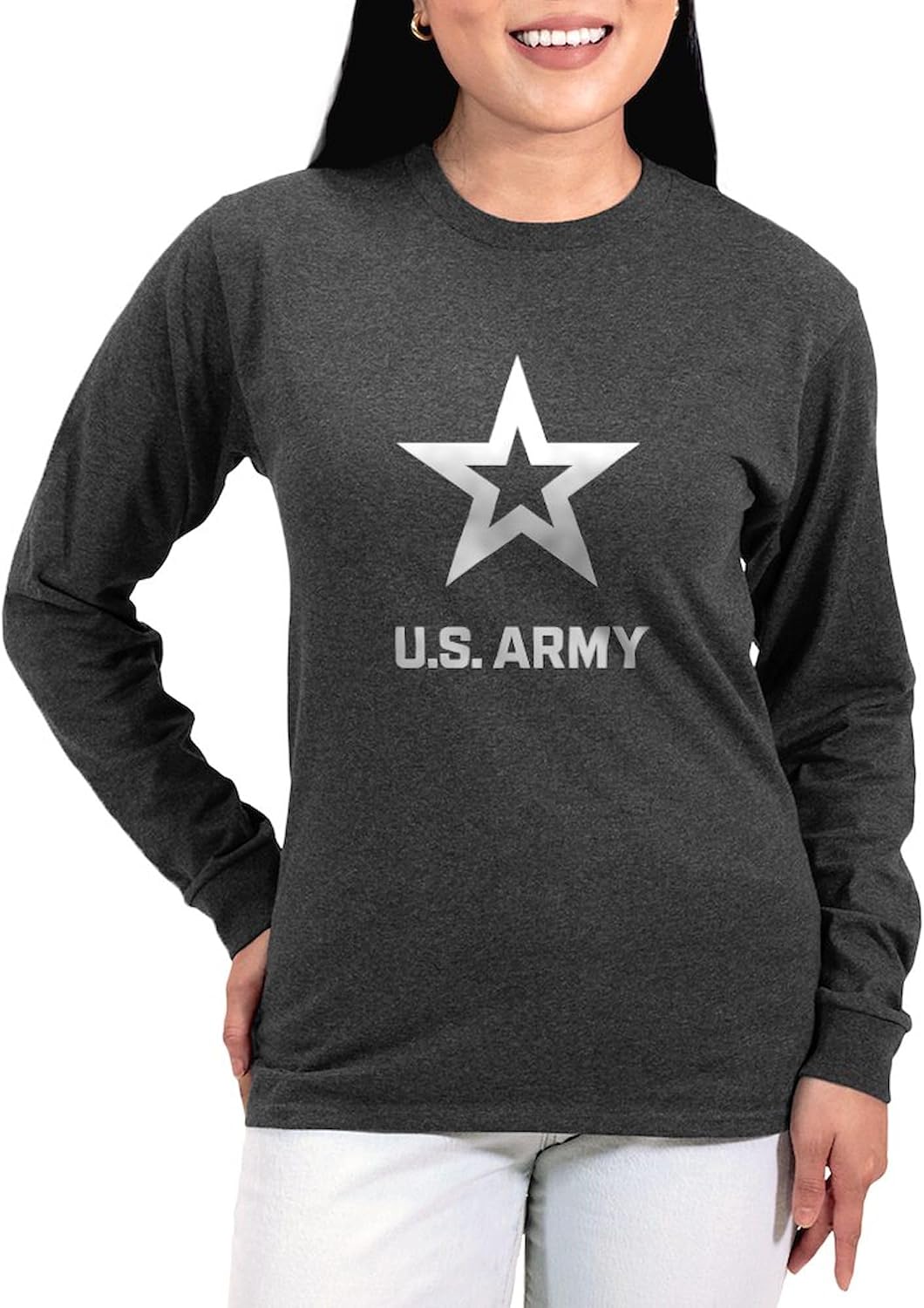 CafePress U.S. Army® White Logo Long Sleeve T Shirt Women's Long Sleeve Crew Neck T-Shirt