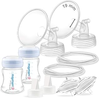 Maymom 19mm Extra-Small Flange Kit for Spectra S1 S2 S9+ Pumps - Replacement Duckbill Valves, Bottles, Tubing & More