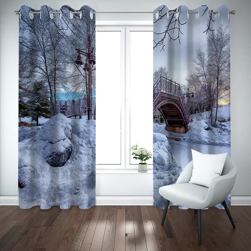 Modernas Cortinas Dormitorio Juvenil Impresión 3D Paisaje 300x280cm Ojales Cortinas Opacas 2 Piezas para Dormitorio Habitación De Los Niños Cortina Decoración del Salón