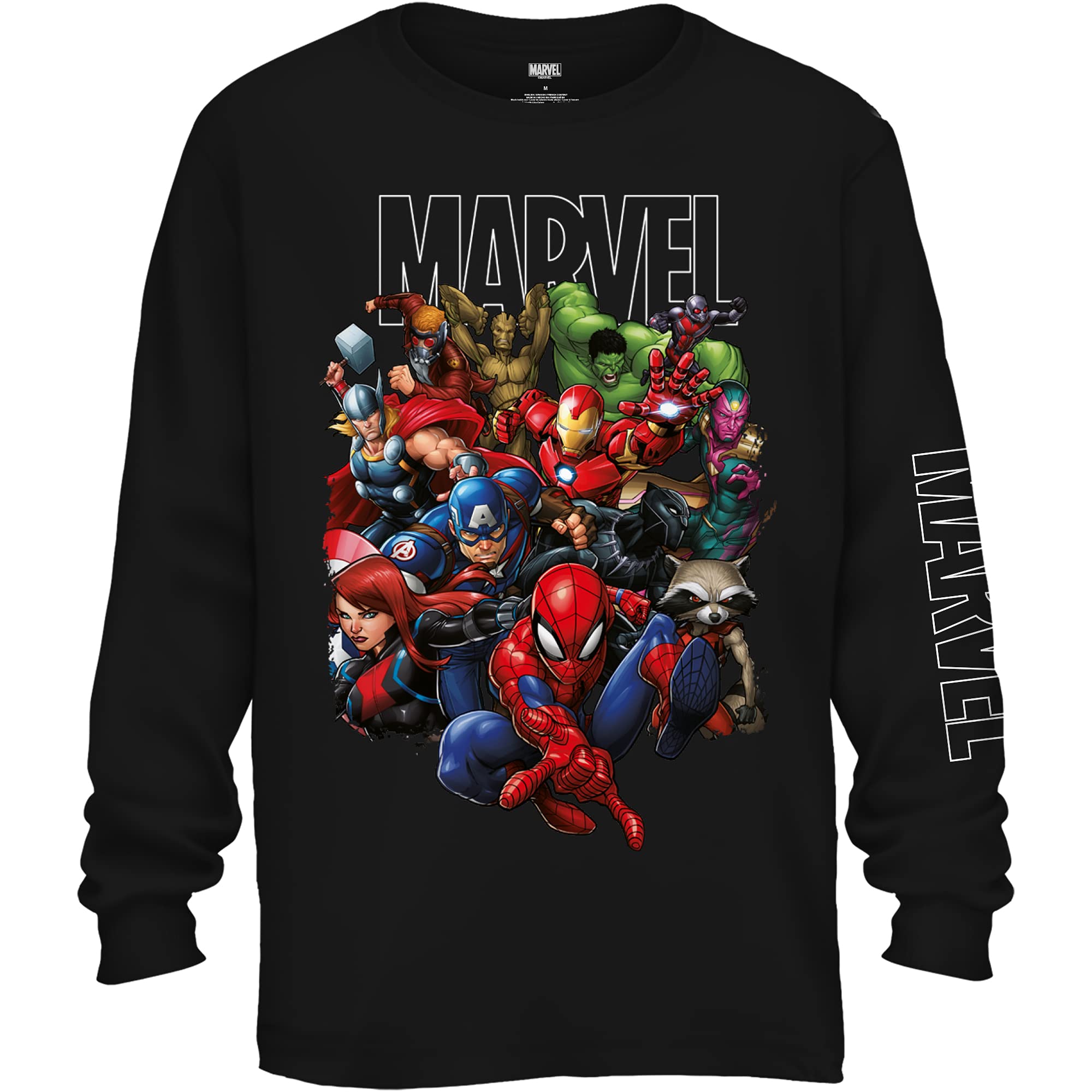 Marvel Avengers Guardians of The Galaxy Team Up All Time Men's Adult Graphic Tee T-Shirt