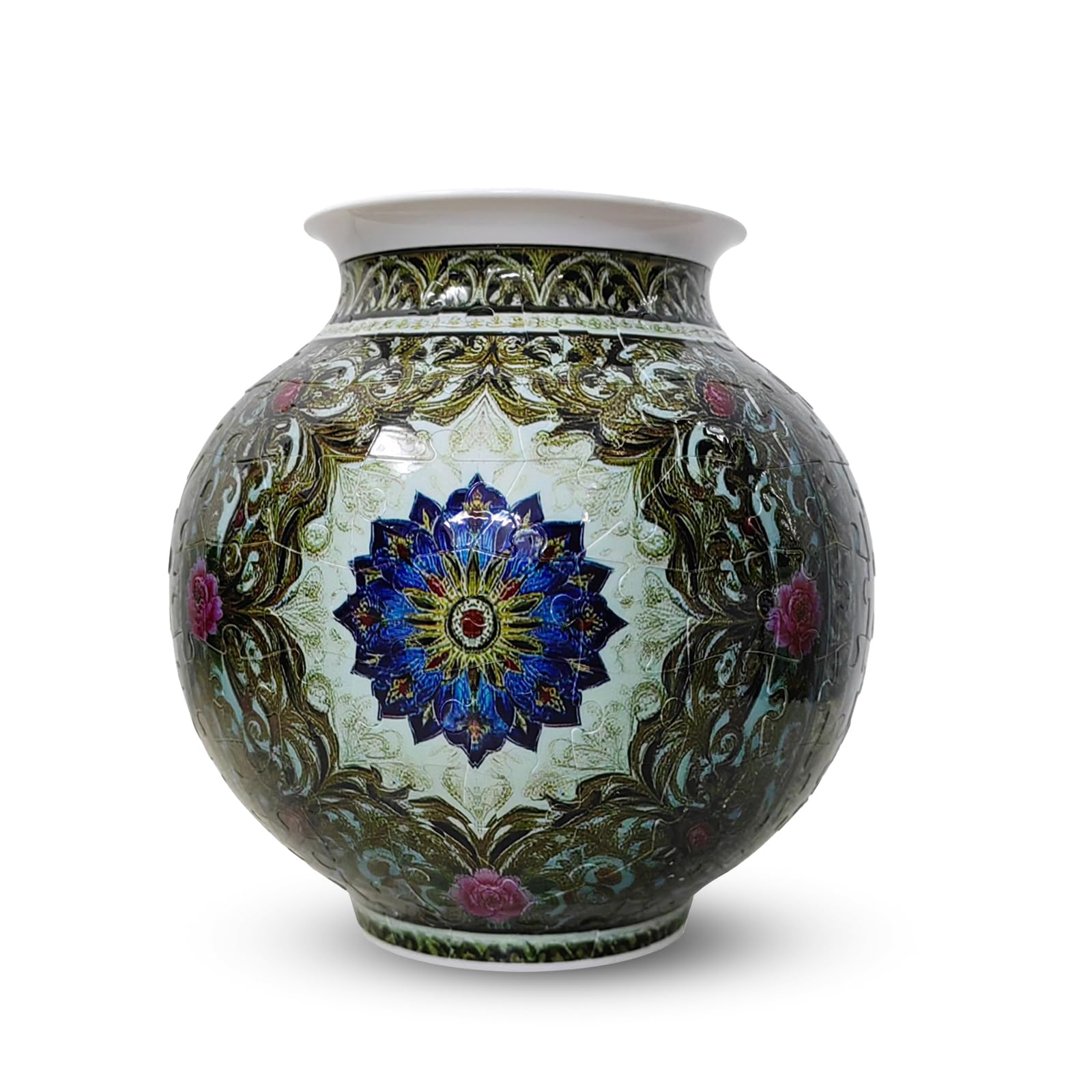 3D Puzzle Vase for Adults Circular, Vase Puzzle Planter with Curved Pieces & Removable Water Cup, Vases for Flower Home and Office Decor (Model 10, Circular)