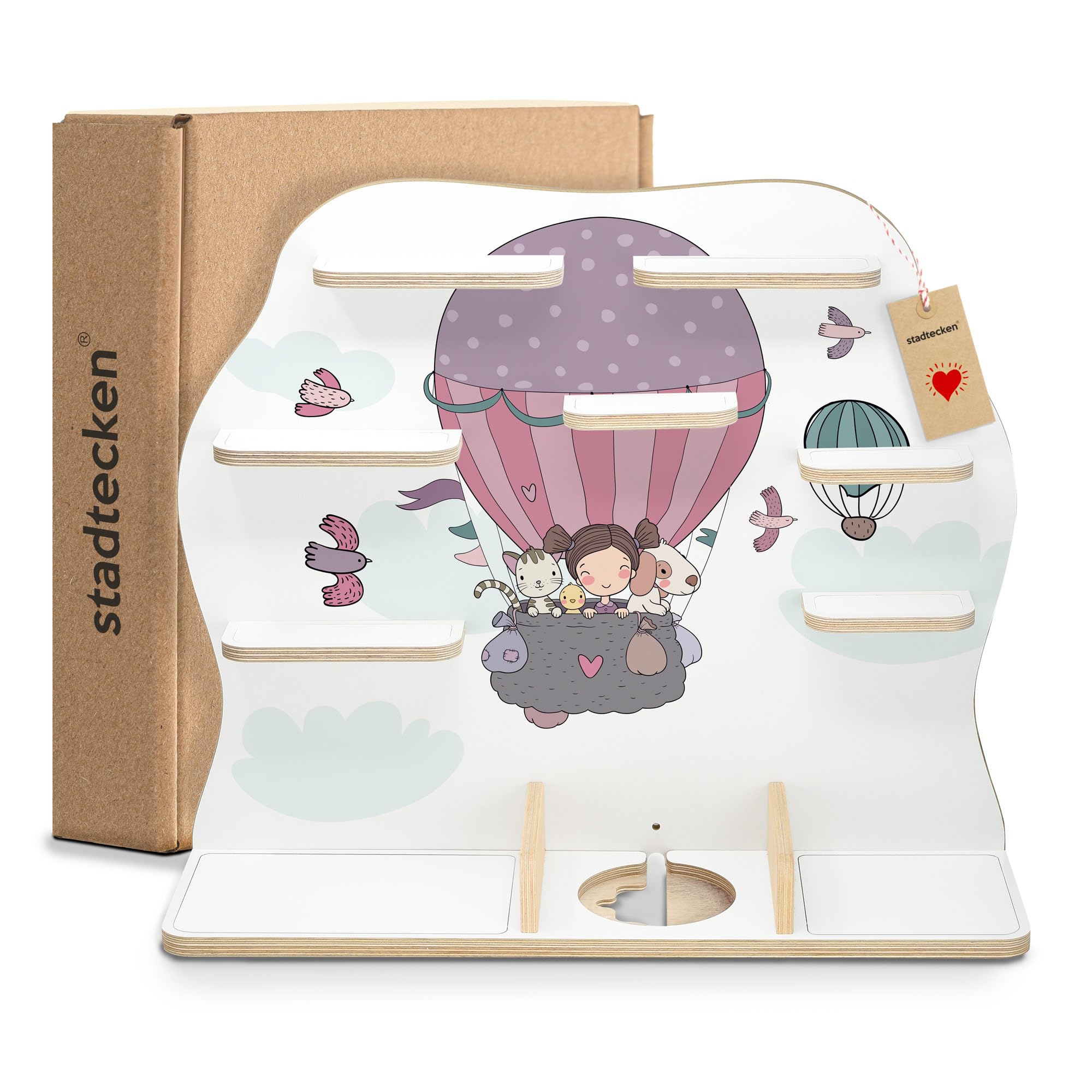 Grande Étagère En Bois Magnétique Pour Toniebox - Globe Terrestre, Rangement Jusqu'à 50 Figurines Tonies, À Poser Ou Suspendre - Parfait Pour Chambre Enfant