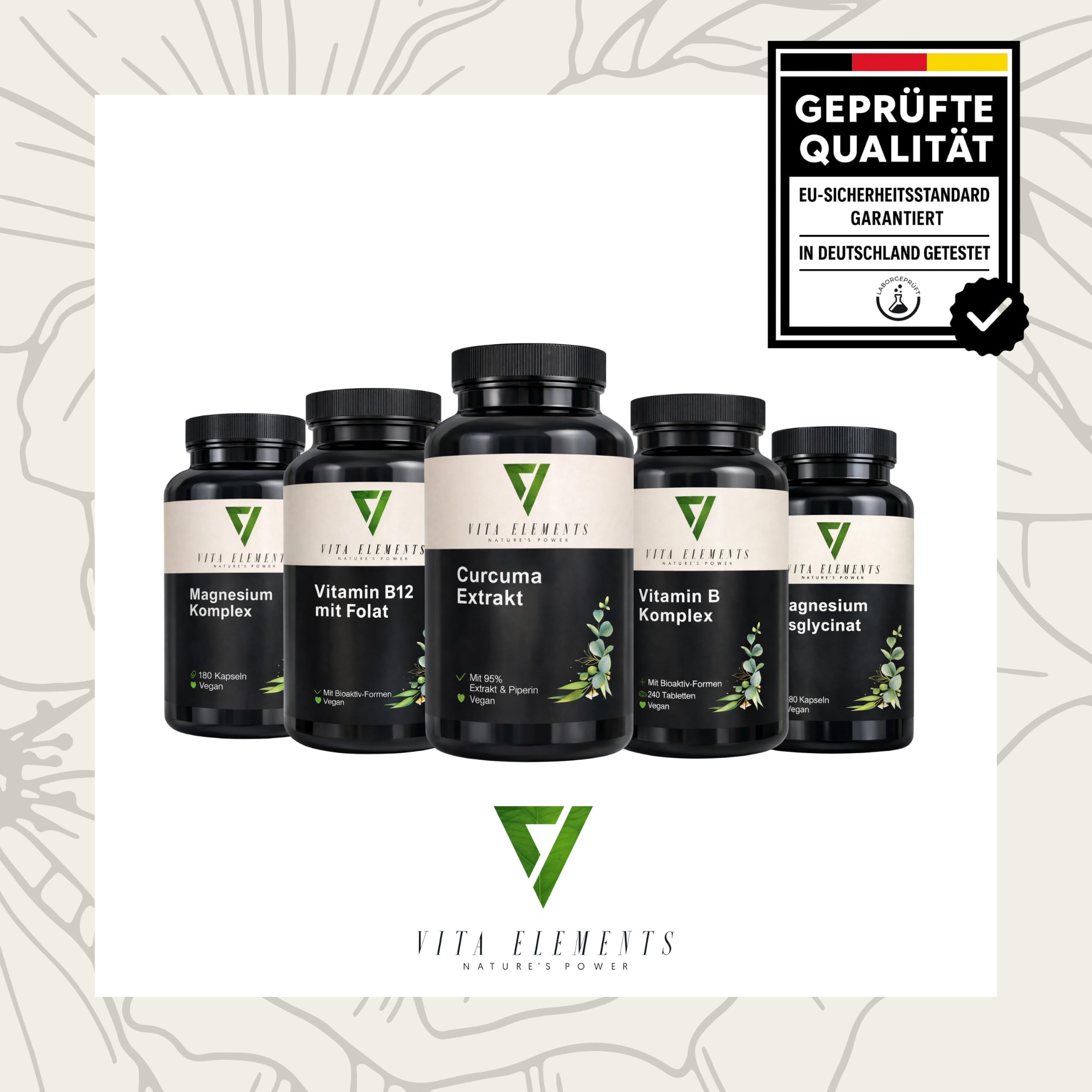 Vita Elements Extrait de Curcuma - 95% de Curcuminoïdes - 90 Gélules - Avec Curcuma Bio en Poudre & Pipérine - 3 Mois de Stock - Haute Concentration, Vegan & Testé en Laboratoire (3)