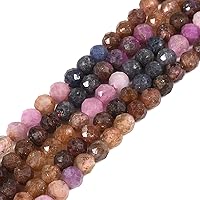 Vista 5 de Cuentas Redondas Facetadas de Ópalo Verde de 4 mm Sueltas de 16 Pulgadas para Hacer Joyas