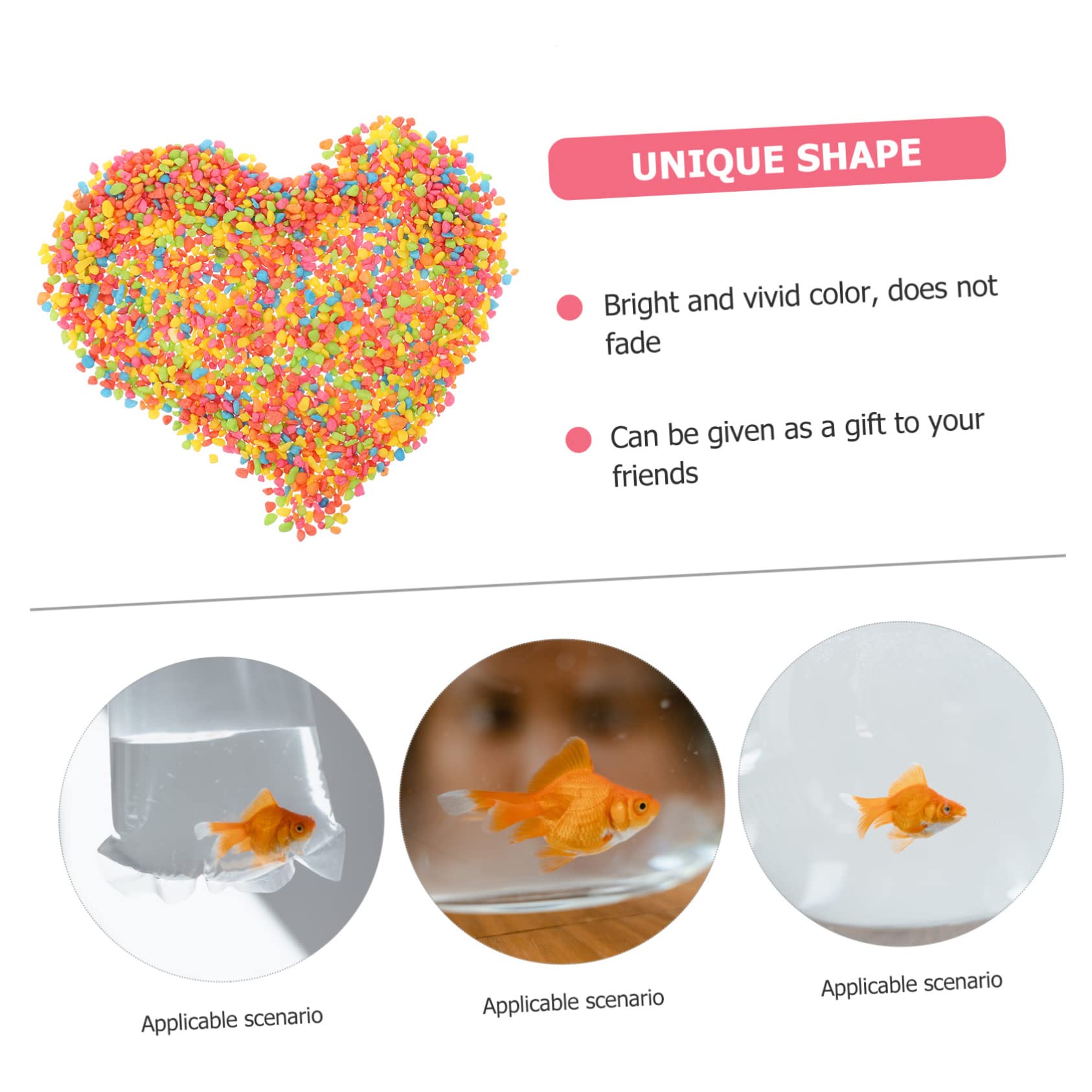 OFFSCH 2 Packs Natural Stones Fish Tank Decorations Aquarium Landscape Pebbles Colorful Bottom Sand