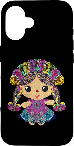 Vista 85 de iPhone 13 Pro Max muñeca mexicana, maria, mazahua arte huichol, lele, estuche