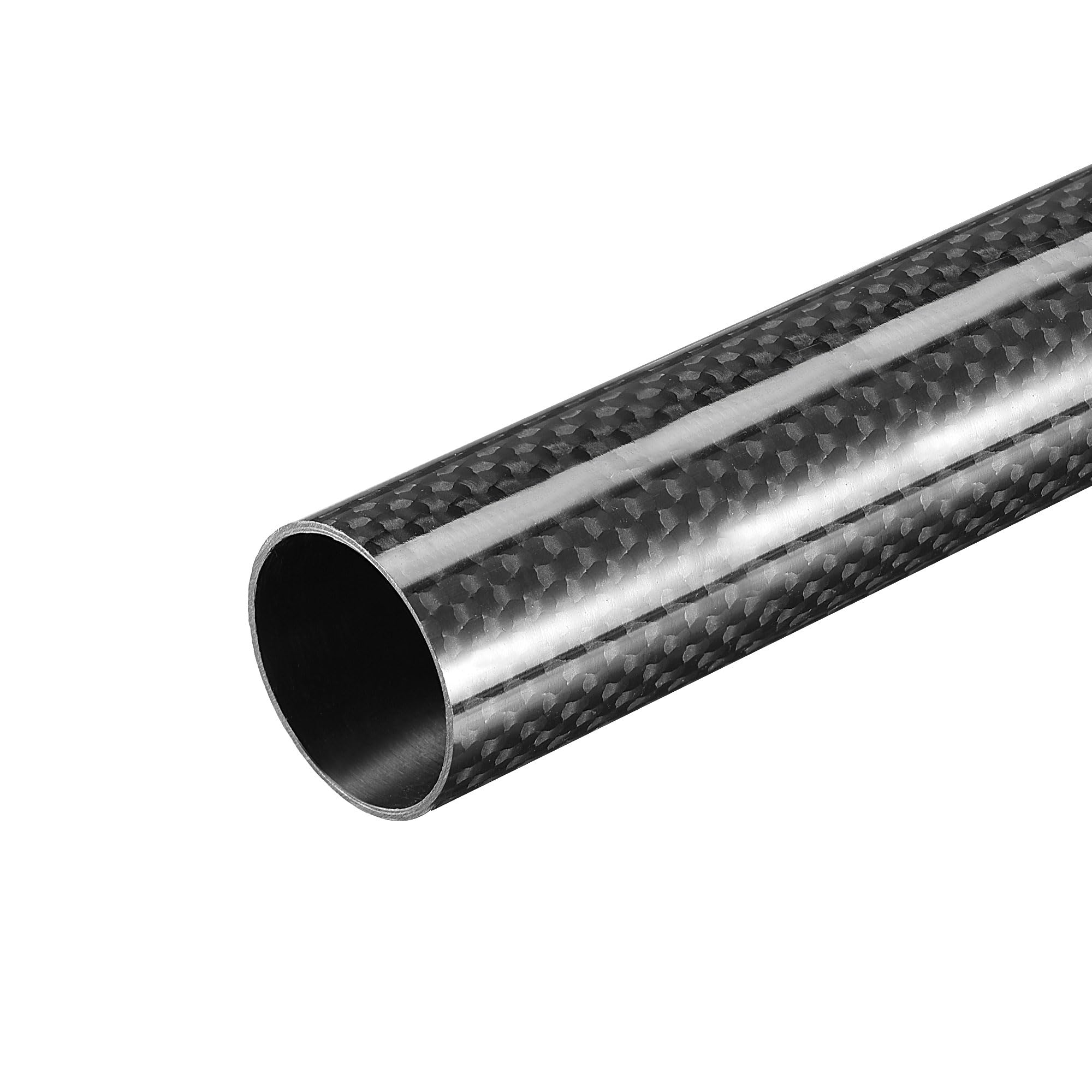 sourcing map Fibre Carbone Rond Tube 22x20x500mm 3K Rouleau Enveloppé Brillant Surface pour RC Avion 1Pcs