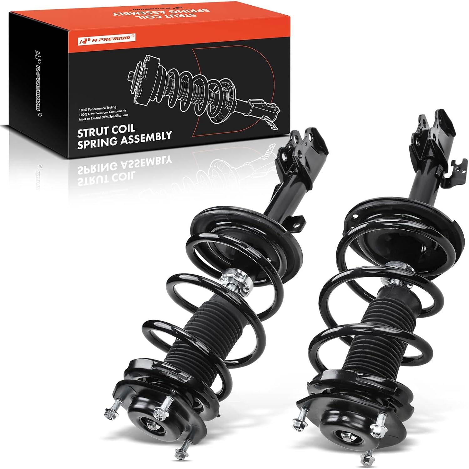 A-Premium Front Complete Struts Compatible with Lexus RX350 2010-2015, RX450h 2010-2015 - 2x Replacement Suspension Shock Absorber with Coil Spring Assembly