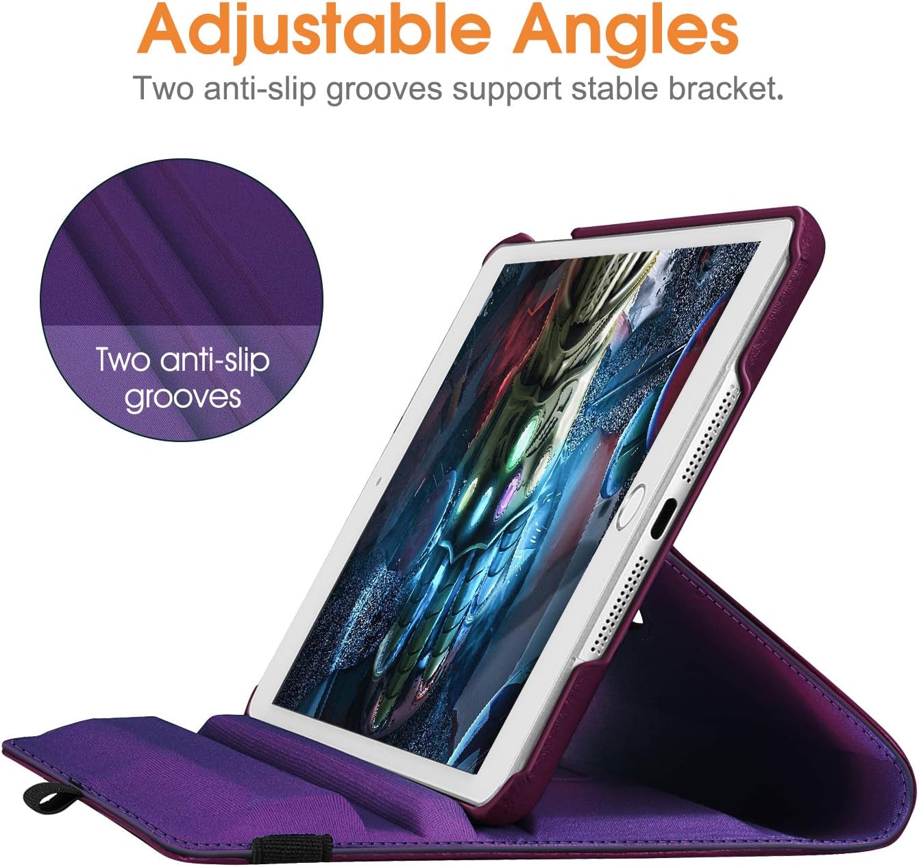 Fintie Rotating Case for iPad Mini 3/2 / 1-360 Degree Rotating Smart Stand Protective Cover with Auto Sleep/Wake for iPad Mini 1 / iPad Mini 2 / iPad Mini 3, Purple
