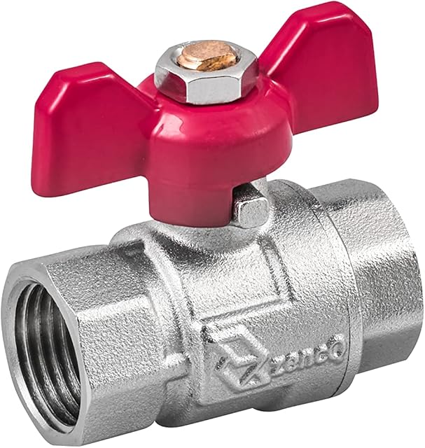 zencQ Butterfly Brass Ball Valve FF 1/2" 3/4" 1" zoll 40PN double outlets coverter for water tank for toilet cistern washers ball valve diaphragm washer repair kit bottom entry