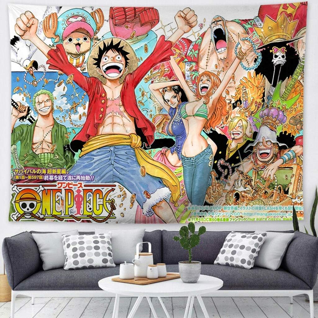 MCGMXG One Piece Anime Tapestry Living Room Bedroom 3D Tapestry Dormitory Wall Hanging Decorative Background Cloth Tapestry (Color : D, Size : 150CM×200CM)